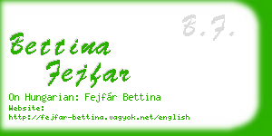 bettina fejfar business card